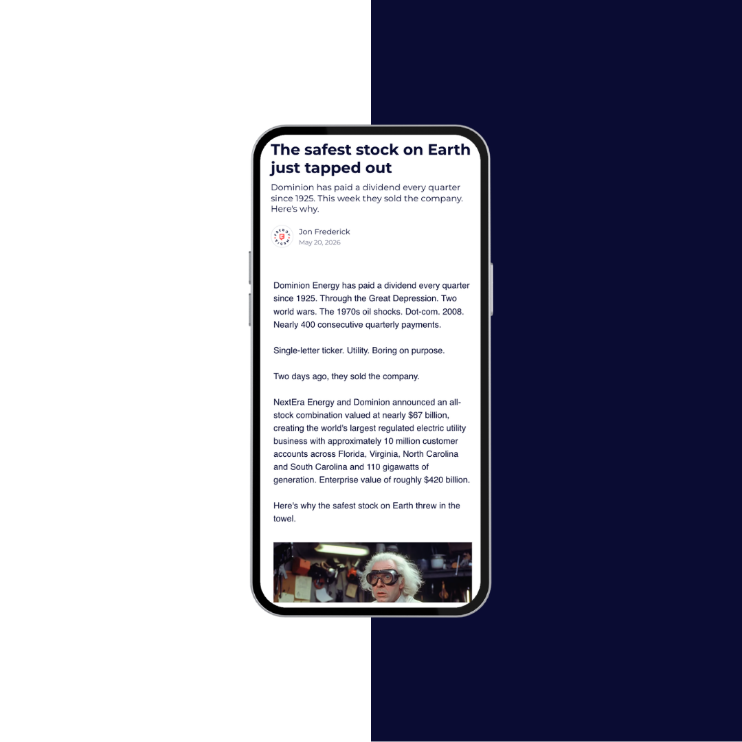 Freddy newsletter preview on phone